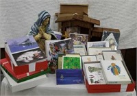 Christmas card lot with Mary and manger