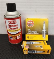Battery cleaner and new ngk spark plugs