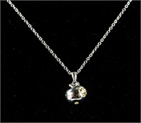 Diamond Apple Shaped Pendant Necklace RV $100