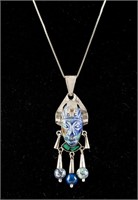 Lapis Men's Silver Necklace MK