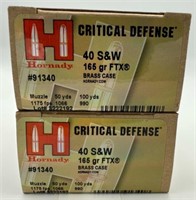 (40) Rounds of Hornady 40S&W Critical Defense HP.