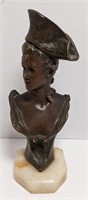Signed Art Nouveau Bronze Bust of Woman By George