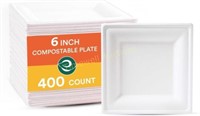 ECO SOUL Pearl White 6 Inch 400-Pack Plates