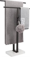 NearMoon Towel Rack  Marble Base  Matte Black