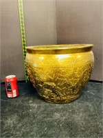 Gold Flake Style Painted Porcelain Planter