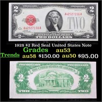 1928 $2 Red Seal United States Note Grades Select