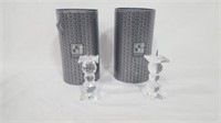 2 SWAROVSKI CRYSTAL CANDLE STANDS