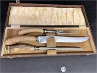Carving Utensils: Knife, Sharpener, & Fork