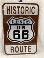 Modern Illinois US Route 66 Metal Sign, 18”T,