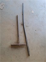 Crowbar and vintage hammer
