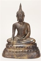 Large Gilt Bronze Sukothai Style Buddha,