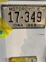 1969 Cerro Gordo county motorcycle license plate