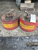 (2) 2.5 GALLON VINTAGE METAL GAS CANS