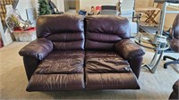 Leather Manual Reclining Loveseat