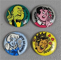 Four 1970 Archie Pinback Buttons