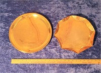 set of two copper serving plates