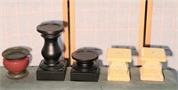 set of 5 candle pedestals