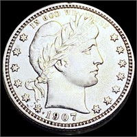 1907-D Barber Silver Quarter UNCIRCULATED