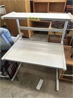 Two tiered metal frame desk