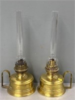 2 Brass Kerosene Oil Lantern Lamps