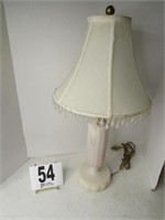 22" Tall Milk Glass Style Lamp with Shade (R1)
