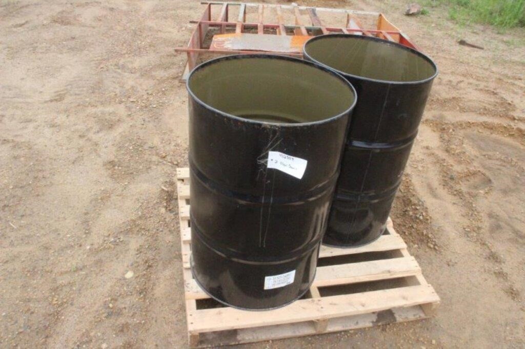 (2) Steel 55gal Barrels