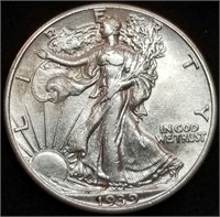 1939-P Walking Liberty Silver Half Dollar Nice