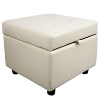 H&B Luxuries Tufted Leather Square Flip Top
