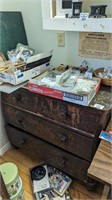 Antique Three Drawer Wooden Dresser