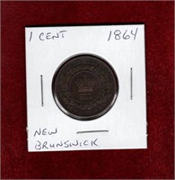 NEW BRUNSWICK 1864 ONE CENT COIN