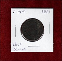 NOVA SCOTIA 1861 ONE CENT COIN