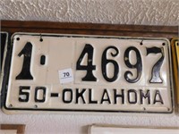 1950 Oklahoma License plate