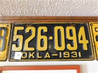1931 Oklahoma License plate