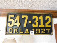 1927 Oklahoma License plate