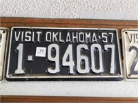 1957 Oklahoma License plate