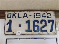 1942 Oklahoma License plate