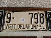 1956 Oklahoma License plate