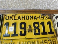 1934 Oklahoma License plate