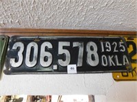 1925 Oklahoma License plate