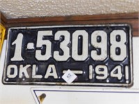 1941 Oklahoma License plate
