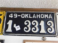 1949 Oklahoma License plate