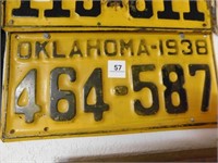 1938 Oklahoma License plate
