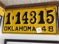 1948 Oklahoma License Plate