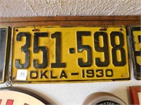1930 Oklahoma License plate