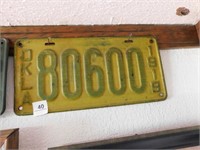 1919 Oklahoma License plate