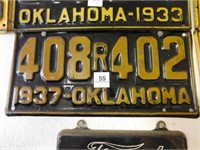 1937 Oklahoma License plate
