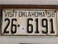 1958 Oklahoma License plate