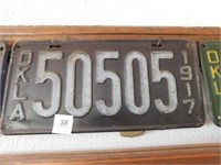 1917 Oklahoma License plate