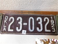 1923 Oklahoma License plate
