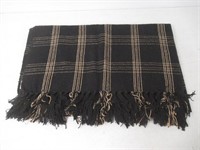 "Used" Creative Co-Op Throws - Black & Gold Plaid